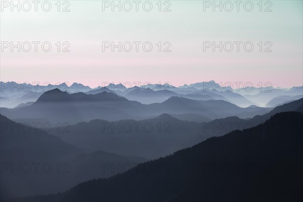 View from the Rotwandhaus of the main Alpine ridge towards Austria