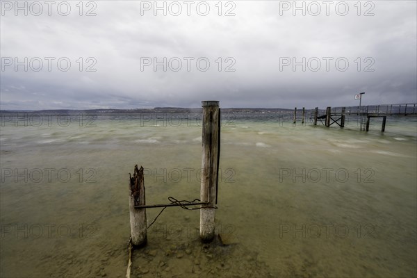 Stormy winter weather at Lake Constance