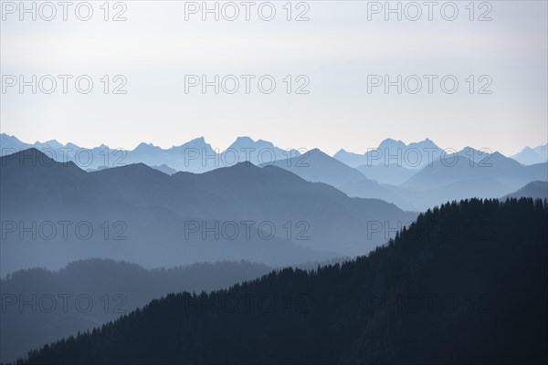 View from the Rotwandhaus of the main Alpine ridge towards Austria