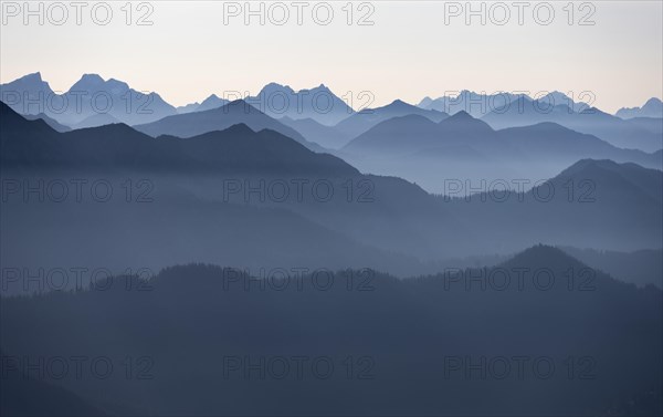 View from the Rotwandhaus of the main Alpine ridge towards Austria