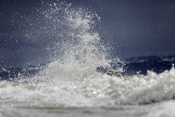 Storm Lolita raging on the stony shore in Hagnau