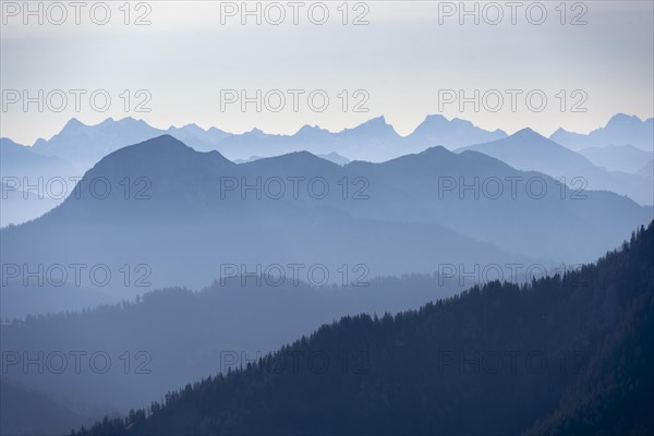 View from the Rotwandhaus of the main Alpine ridge towards Austria