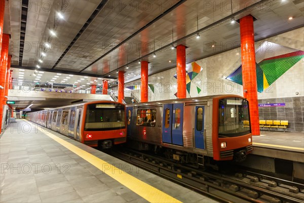 Lisboa Metro underground station Chelas station in Lisbon