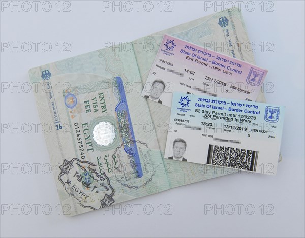 German passport with visa for Israel