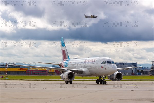 An Airbus A319 of Eurowings Europe with the registration OE-LYW at the airport in Stuttgart