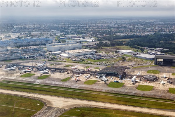 Aerial view of Airbus headquarters at Toulouse airport