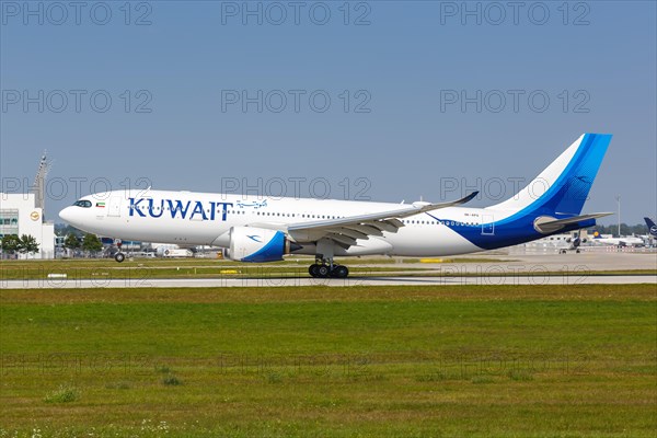 An Airbus A330-800neo aircraft of Kuwait Airways with registration number 9K-APG at Munich Airport