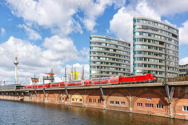 Regional train of Deutsche Bahn DB at Jannowitzbruecke in Berlin