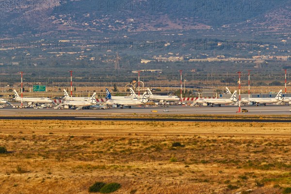Airbus aircraft of Aegean Airlines at the airport in Athens