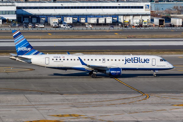 A JetBlue Embraer 190 aircraft with registration N368JB at New York John F Kennedy
