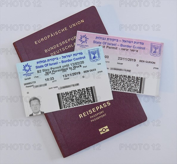 German passport with visa for Israel