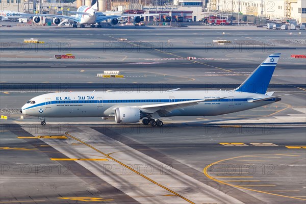 E Airles with registration 4X-EDF Retro livery at Dubai Airport