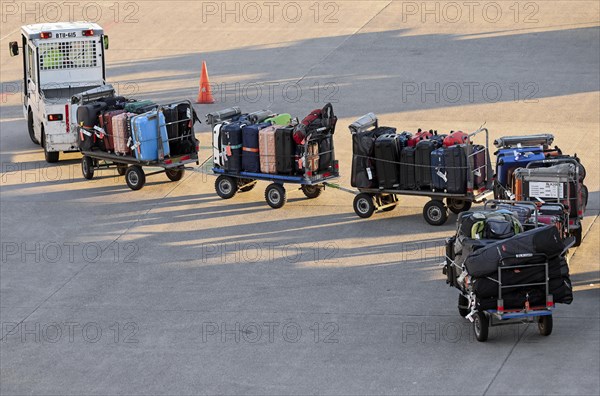 Baggage trolley with suitcase