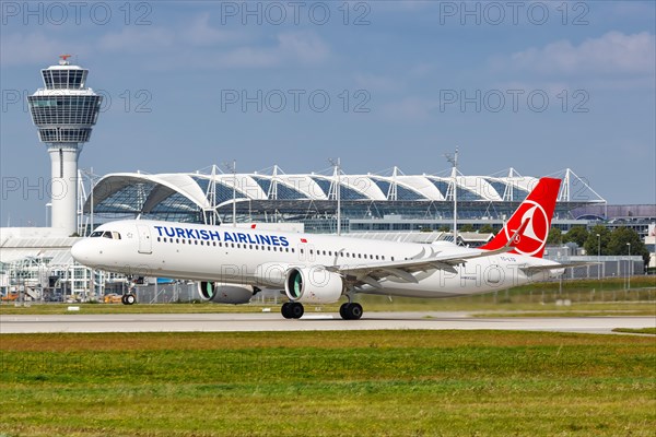 An Airbus A321neo aircraft of Turkish Airlines with registration TC-LTG at Munich Airport