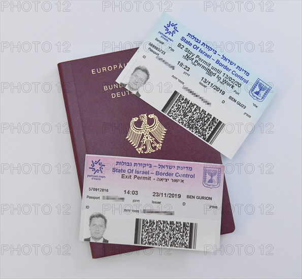 German passport with visa for Israel