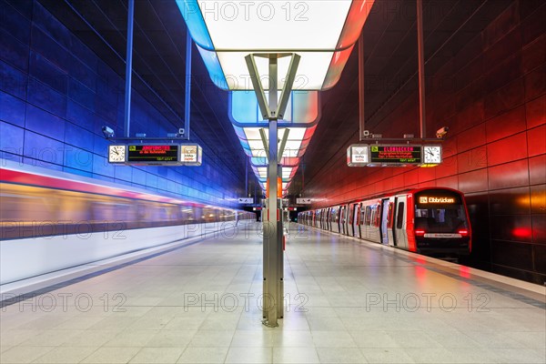 Elevated Metro Underground Station Hafencity University Station in Hamburg