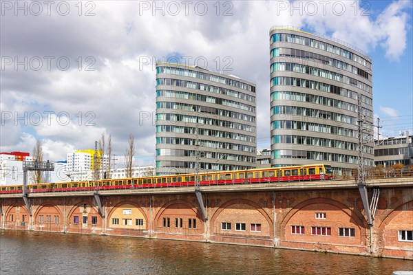 S-Bahn train of Deutsche Bahn DB at Jannowitzbruecke in Berlin