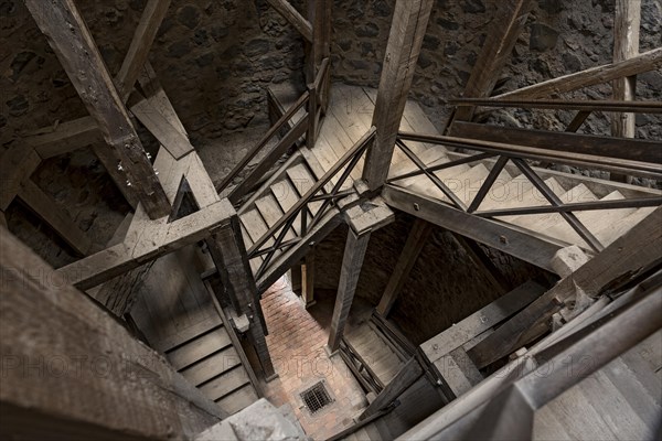 Wooden staircase in the eastern keep