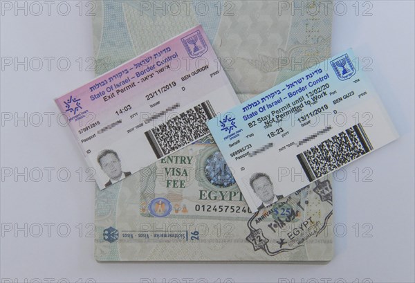 German passport with visa for Israel