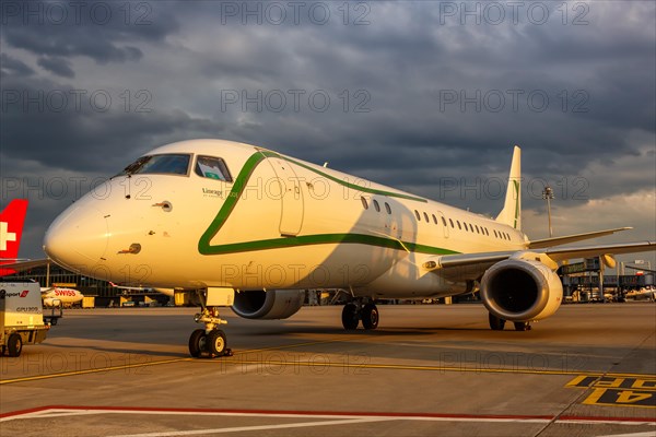 An Embraer Lineage 1000 aircraft of AirX Charter at the airport in Zurich