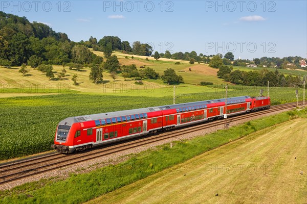 Regional train Regional train of the bwegt of DB Regio Deutsche Bahn on the Filstalbahn in Uhingen