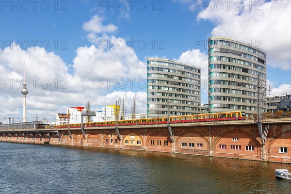 S-Bahn train of Deutsche Bahn DB at Jannowitzbruecke in Berlin