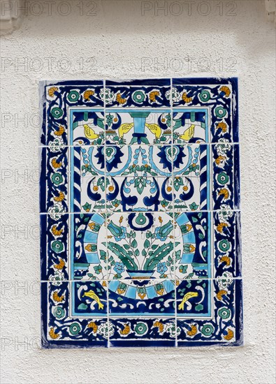 Close up of wall mosaic