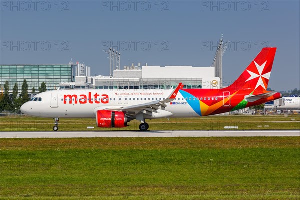 An Air Malta Airbus A320neo aircraft with registration number 9H-NEC at Munich Airport