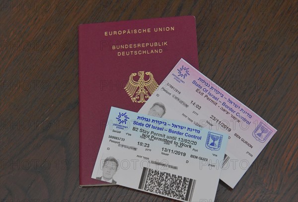 German passport with visa for Israel