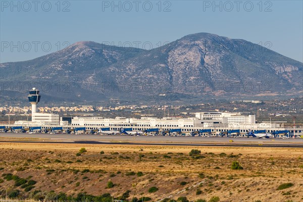 Airbus aircraft of Aegean Airlines at the airport in Athens