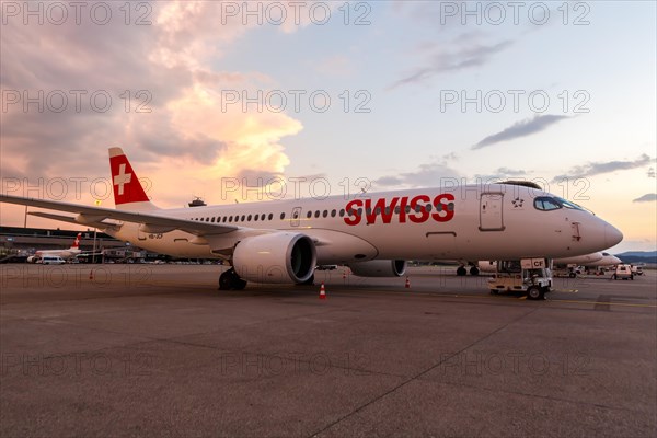 A Swiss Airbus A220-300 aircraft