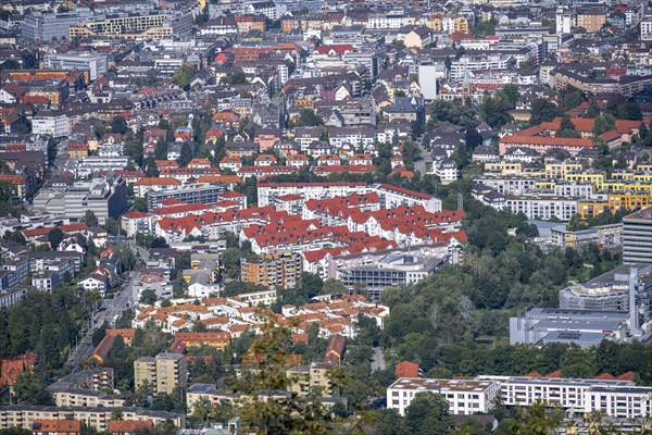 View from the Uetliberg to the city centre with residential buildings of Zurich