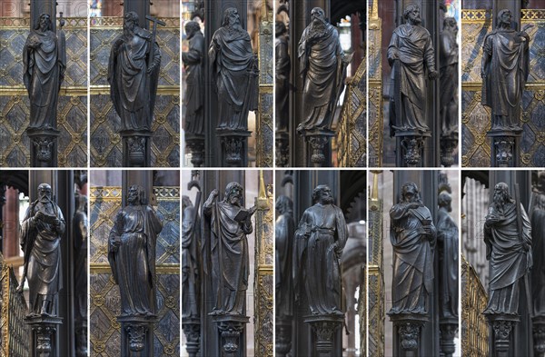 Figures of the twelve apostles on the tomb monument of St. Sebaldus of Nuremberg