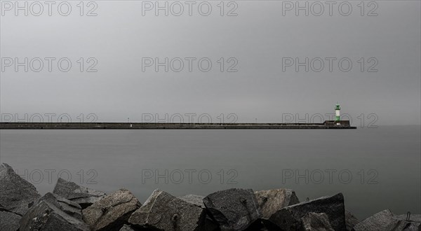 Long exposure of the lighthouse at the harbour of Sassnitz on the island of Ruegen