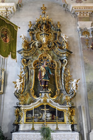 Side altar with reliquary