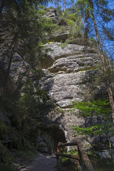 Tunnels and rock faces in the Kamenice Valley