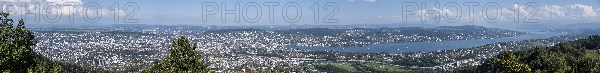 View of the old town of Zurich and Lake Zurich from the Uetliberg