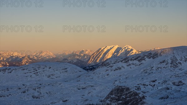 Evening light at sunset over the Grimming