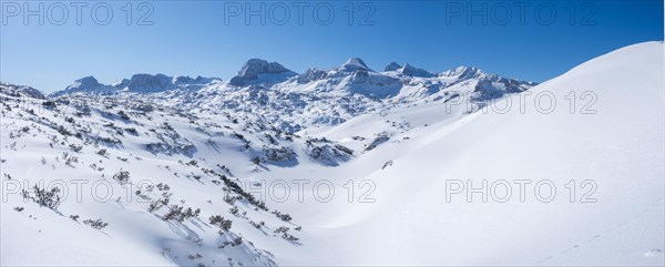 Winter landscape in the snowy Alps