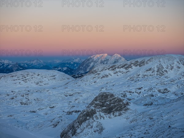 Evening light at sunset over the Grimming