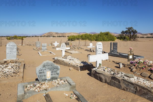 Cemetery at the remote De Riet settlement at the edge of the Aba-Huab river