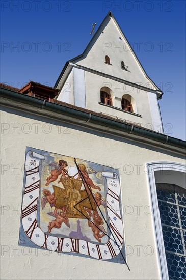 Church tower and sundial