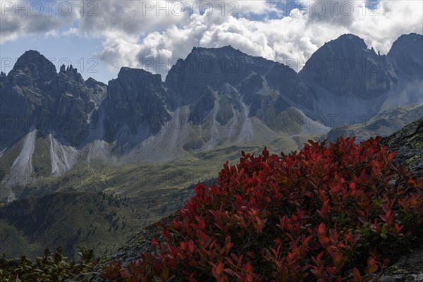 Backlit summit panorama of the Kalkkoegel