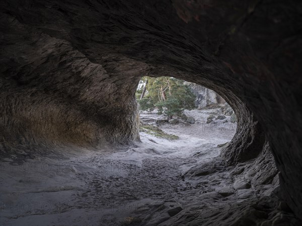 Stone tunnel at the rock formation Hamburger Wappen