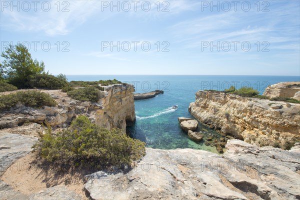 Rock cliff landscape Praia da Albandeira