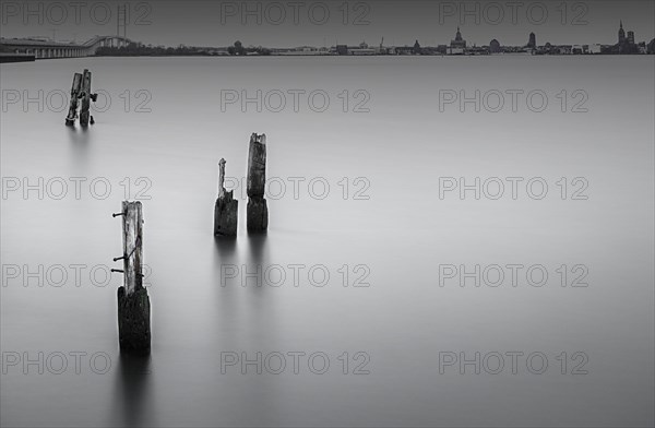 Long exposure in front of the Strelasund crossing at the Ruegen Bridge and the Ruegen Dam