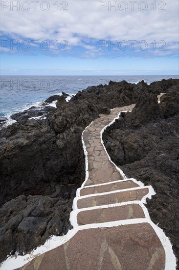 Path to natural swimming pool