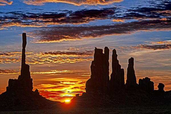 Sunrise with Totem Pole backlit