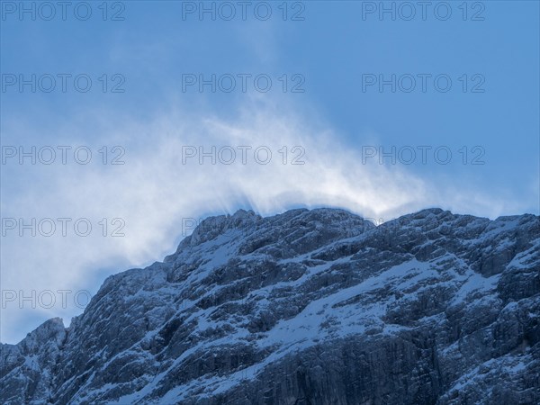 Snowdrifts on summit of the Hochtor Group in morning light