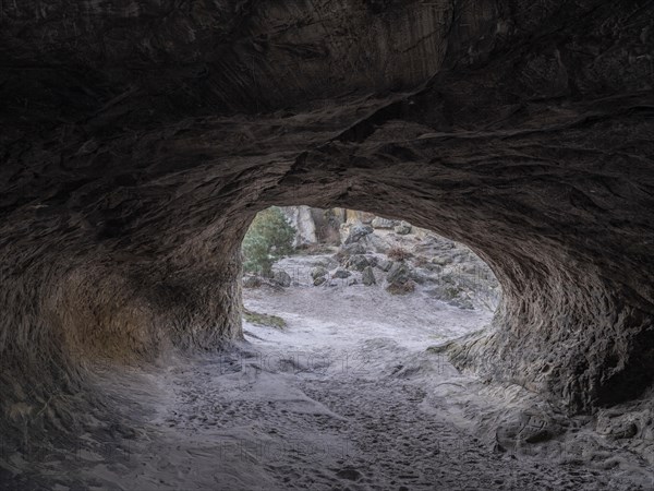 Stone tunnel at the rock formation Hamburger Wappen